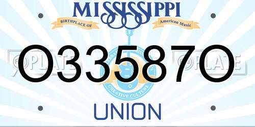 O33587O Mississippi License Plate