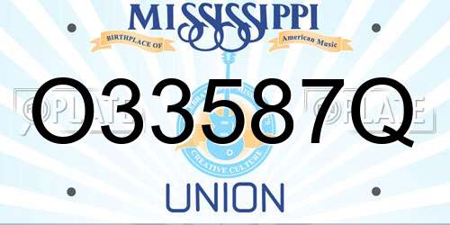 O33587Q Mississippi License Plate