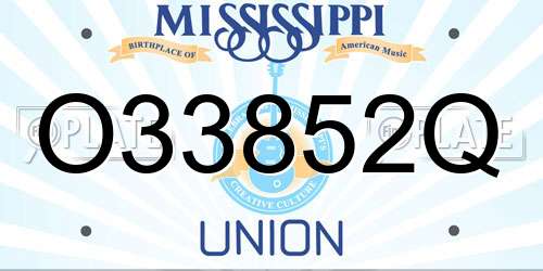 O33852Q Mississippi License Plate
