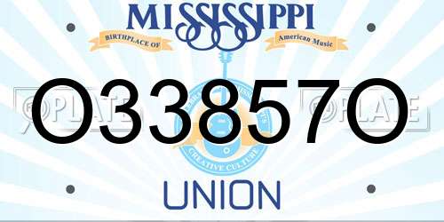 O33857O Mississippi License Plate