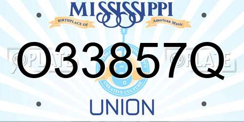 O33857Q Mississippi License Plate