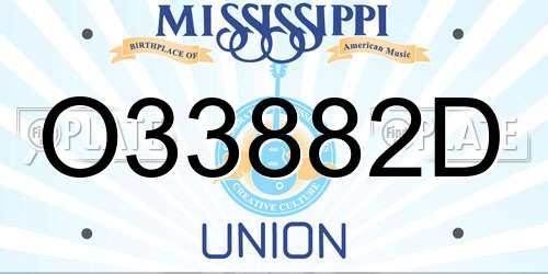 O33882D Mississippi License Plate