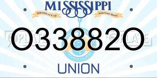 O33882O Mississippi License Plate