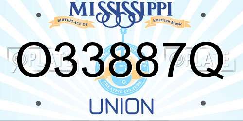 O33887Q Mississippi License Plate