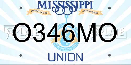 O346MO Mississippi License Plate