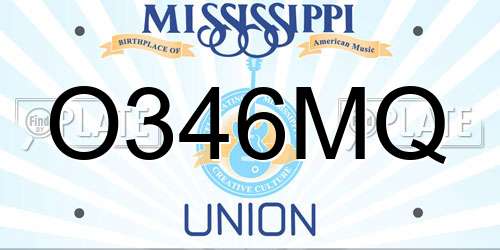 O346MQ Mississippi License Plate