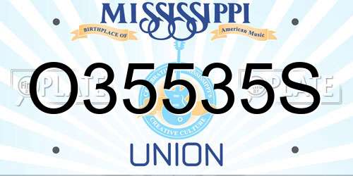 O35535S Mississippi License Plate