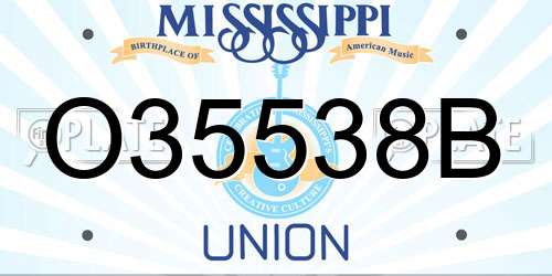 O35538B Mississippi License Plate