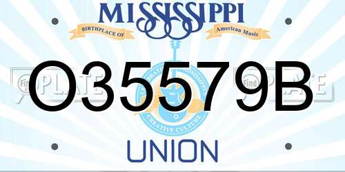 O35579B Mississippi License Plate