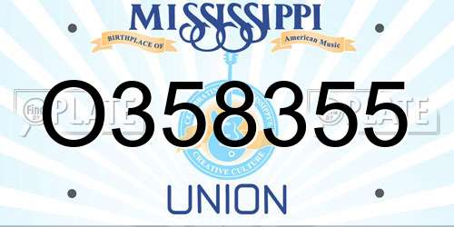 O358355 Mississippi License Plate