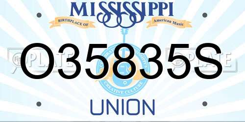 O35835S Mississippi License Plate
