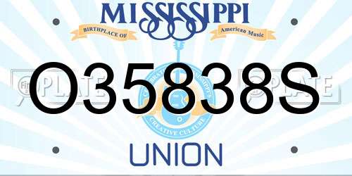O35838S Mississippi License Plate