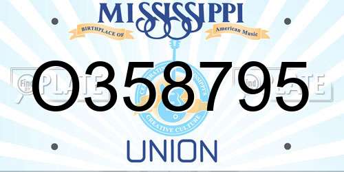 O358795 Mississippi License Plate