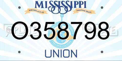 O358798 Mississippi License Plate