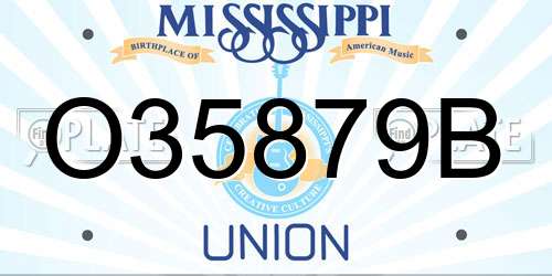 O35879B Mississippi License Plate