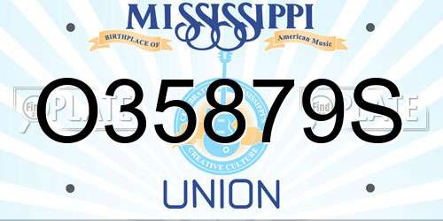 O35879S Mississippi License Plate