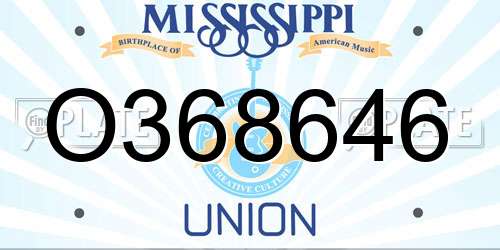 O368646 Mississippi License Plate