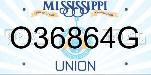 O36864G Mississippi License Plate