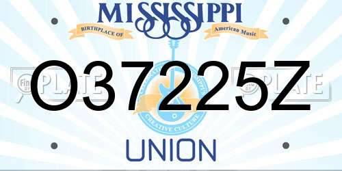 O37225Z Mississippi License Plate