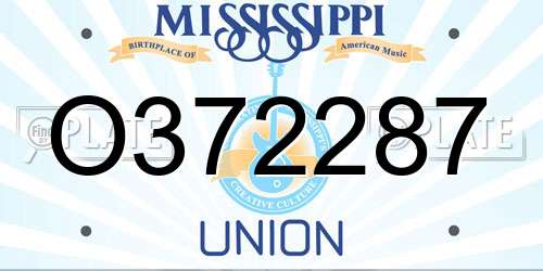 O372287 Mississippi License Plate