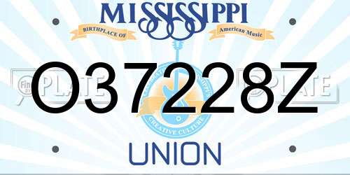 O37228Z Mississippi License Plate