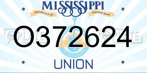 O372624 Mississippi License Plate