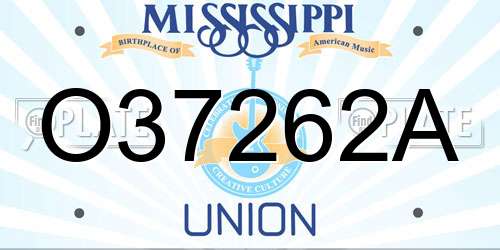 O37262A Mississippi License Plate