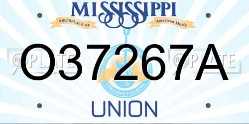 O37267A Mississippi License Plate