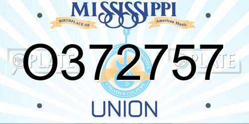 O372757 Mississippi License Plate