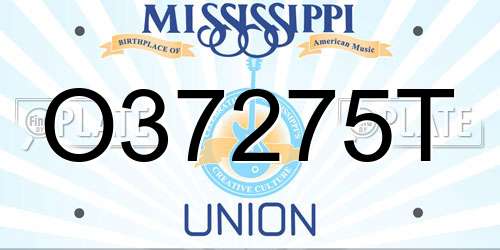 O37275T Mississippi License Plate