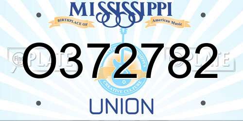 O372782 Mississippi License Plate