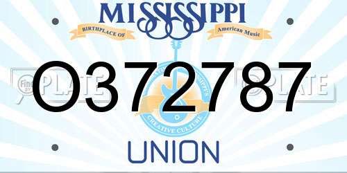O372787 Mississippi License Plate
