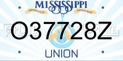 O37728Z Mississippi License Plate