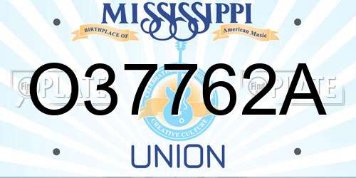 O37762A Mississippi License Plate