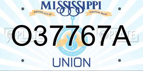 O37767A Mississippi License Plate