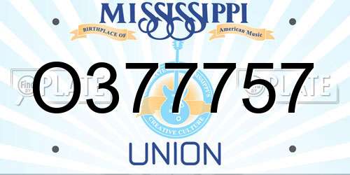 O377757 Mississippi License Plate