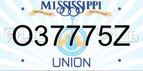 O37775Z Mississippi License Plate