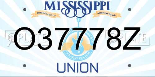 O37778Z Mississippi License Plate