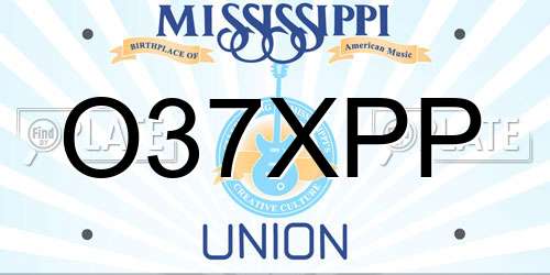 O37XPP Mississippi License Plate