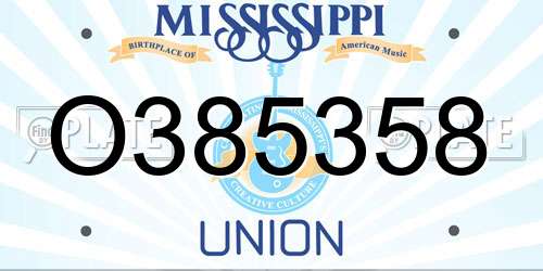 O385358 Mississippi License Plate