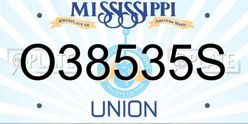 O38535S Mississippi License Plate