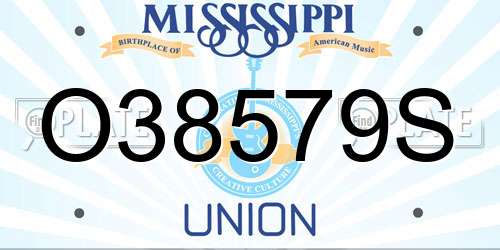 O38579S Mississippi License Plate