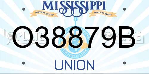 O38879B Mississippi License Plate