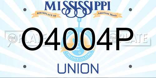 O4004P Mississippi License Plate