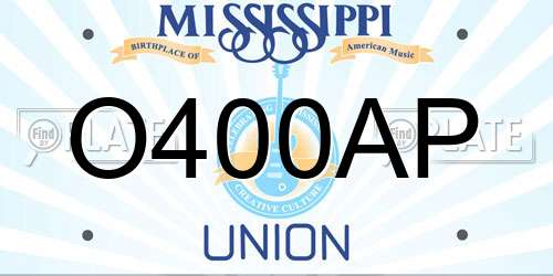 O400AP Mississippi License Plate