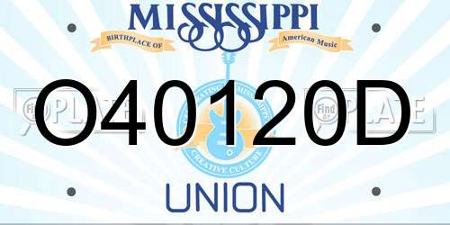 O40120D Mississippi License Plate