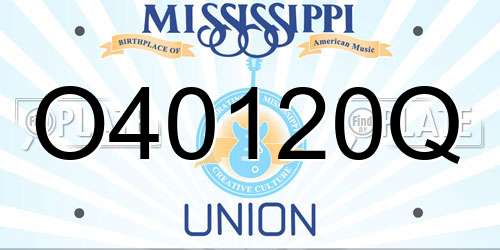 O40120Q Mississippi License Plate