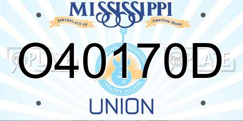O40170D Mississippi License Plate