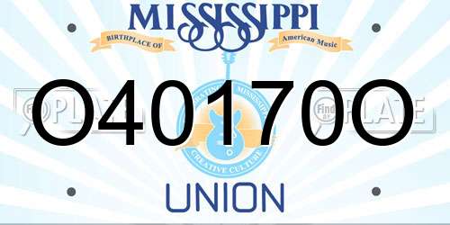 O40170O Mississippi License Plate