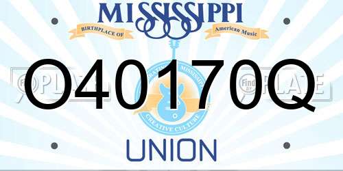 O40170Q Mississippi License Plate